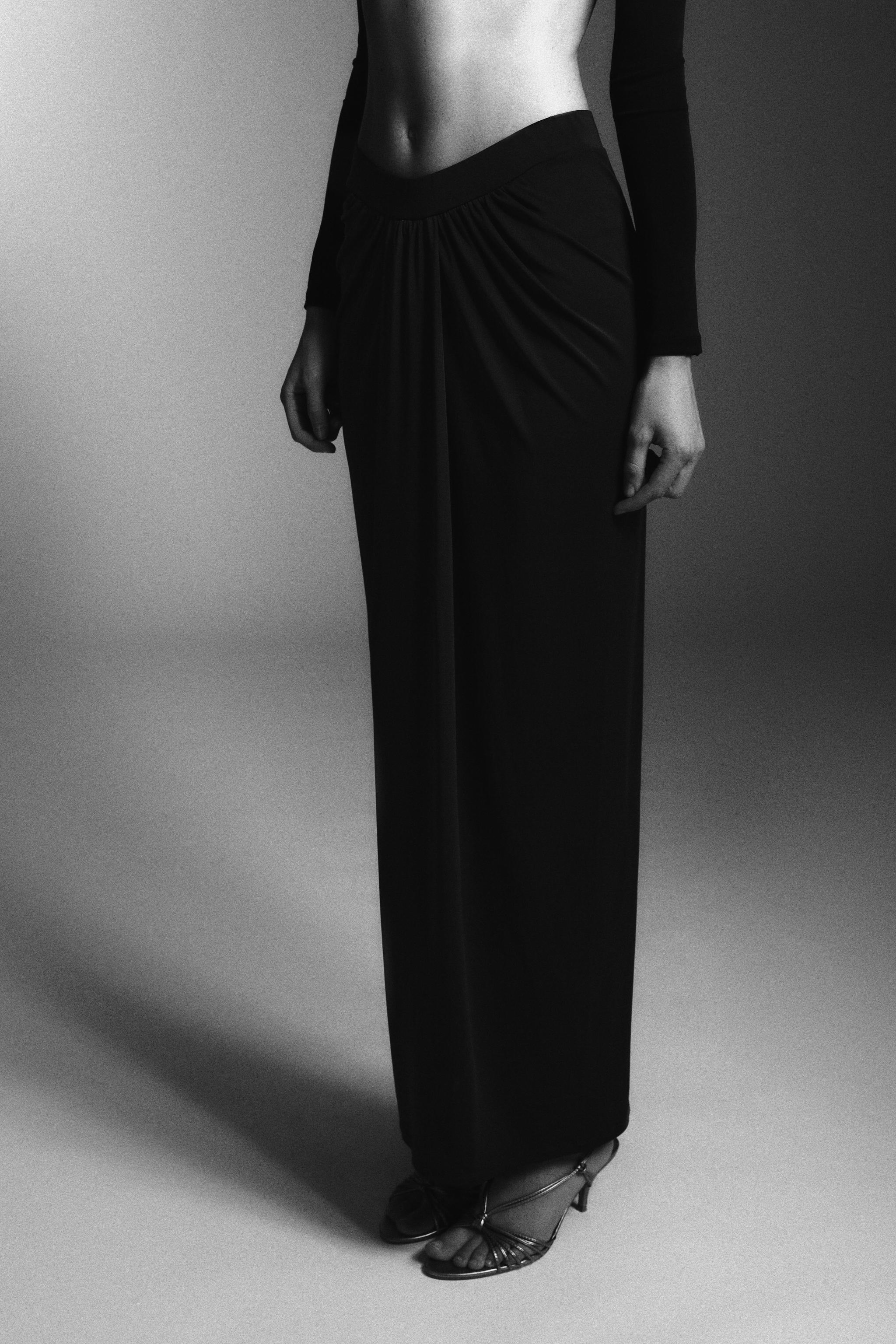 JUPE LONGUE PLIS CRÊPE